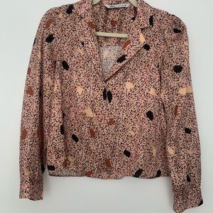 Zara cropped silk blouse